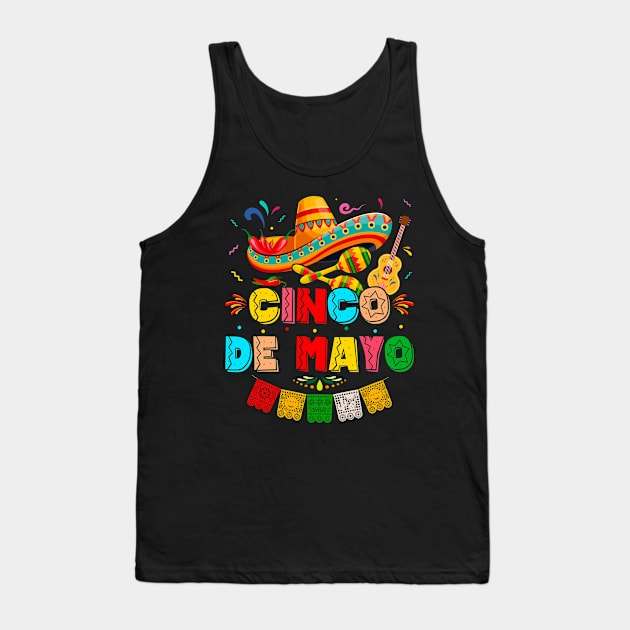 Cinco De Mayo Mexican Fiesta 5 De Mayo Taco Dabbing Funny Tank Top by smartrocket